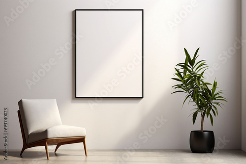 Minimalist Poster Frame Mockup Indoor created with Generative AI