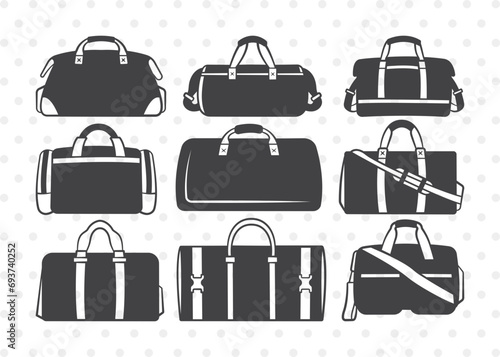 Duffel Bag SVG, Duffel Bag Clipart, Bag Svg, Travel Bag Svg, Vacation Bag Svg, Duffel Bag Bundle