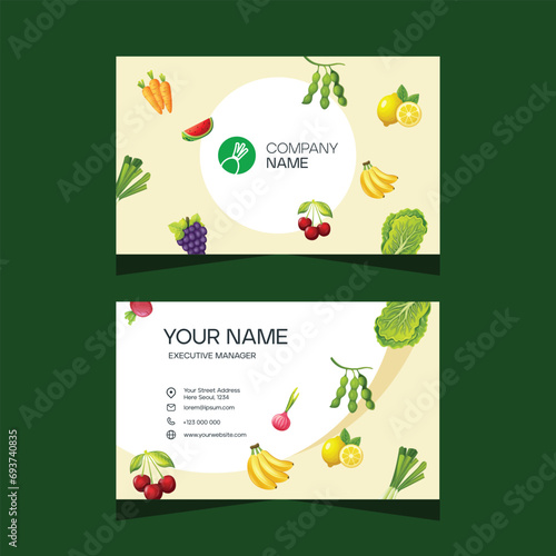 Modern creative vegetable business card template design
