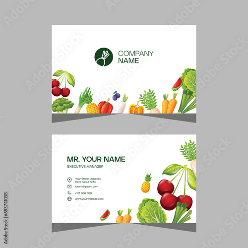 Concept business card design template for vegetable and fruit business