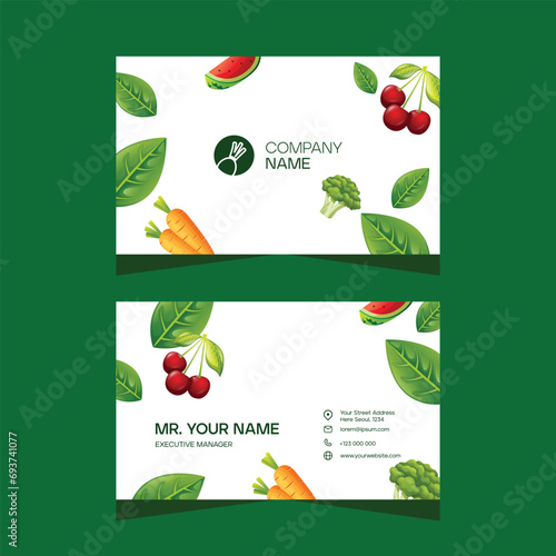 Concept business card design template for vegetable and fruit business