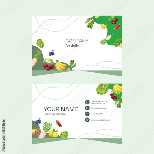 Modern creative vegetable business card template design