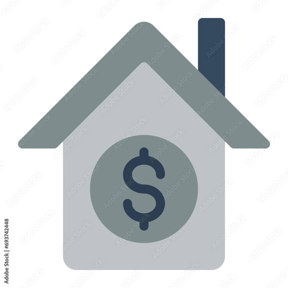 This is the -House Price icon from the investment icon collection with an color fil style This is the -House Price icon from the investment icon collection with an color fil style