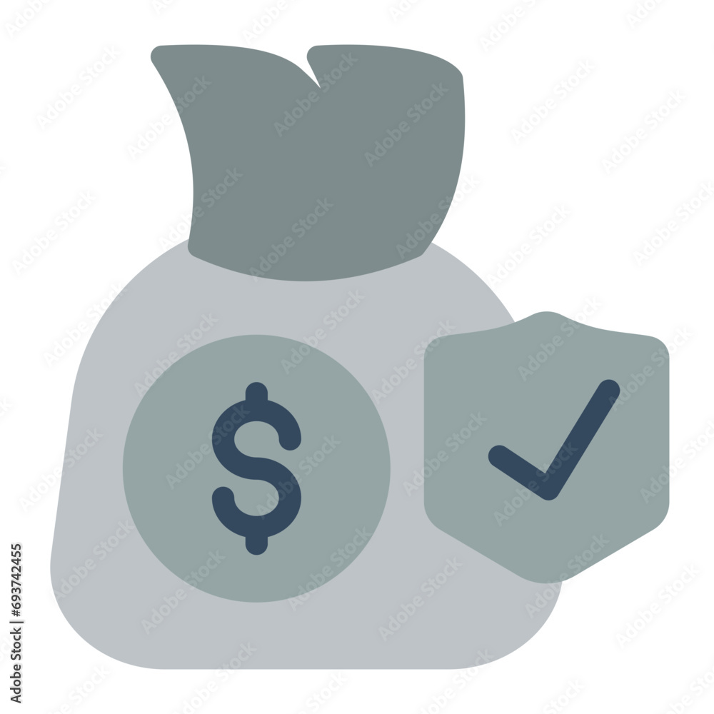 This is the Money Protection icon from the investment icon collection with an color fil style This is the Money Protection icon from the investment icon collection with an color fil style