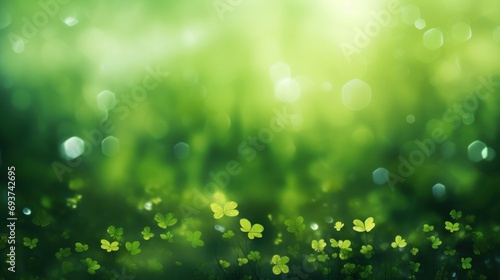 Abstract nature background with bokeh defocused lights and grass