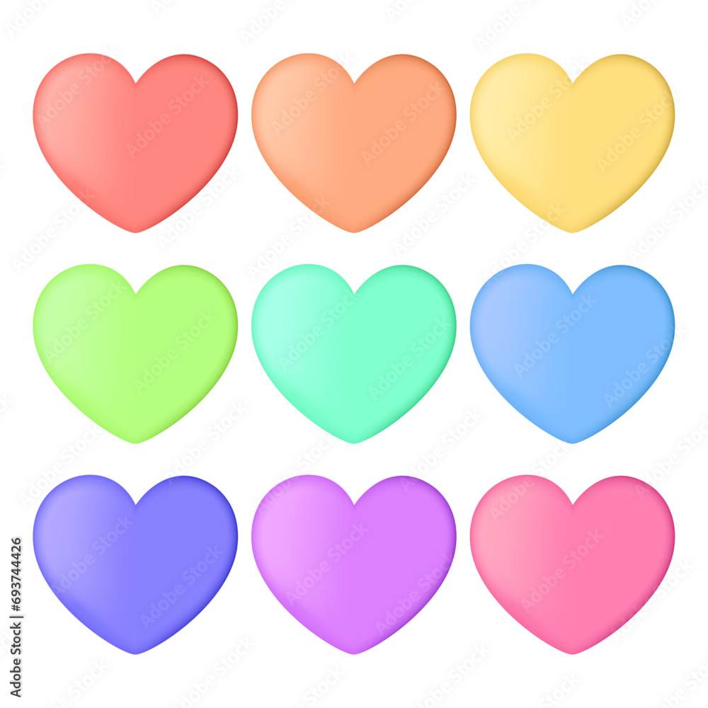 Vector colorful heart icon isolated item on white background