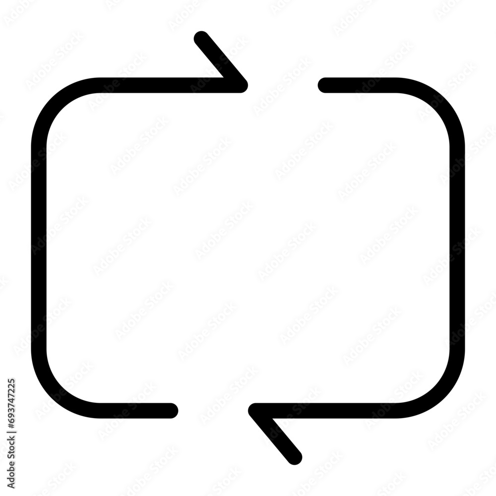 This is the Repeat icon from the Music Player icon collection with an Outline style This is the Repeat icon from the Music Player icon collection with an Outline style