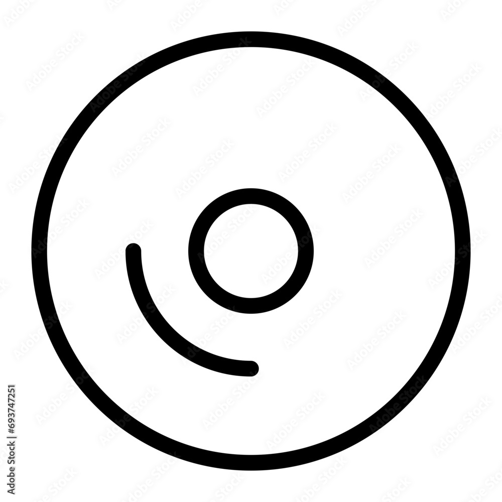 This is the Disk icon from the Music Player icon collection with an Outline style This is the Disk icon from the Music Player icon collection with an Outline style
