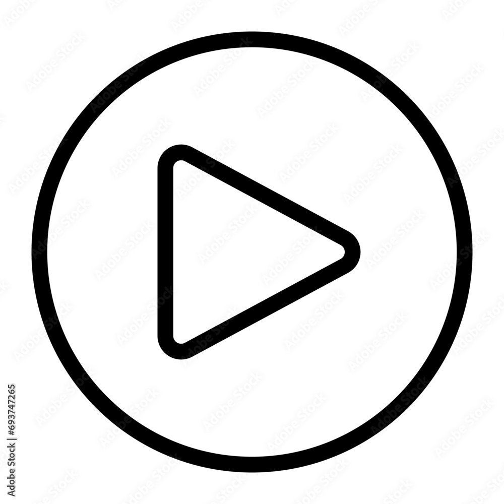 This is the Play icon from the Music Player icon collection with an Outline style This is the Play icon from the Music Player icon collection with an Outline style