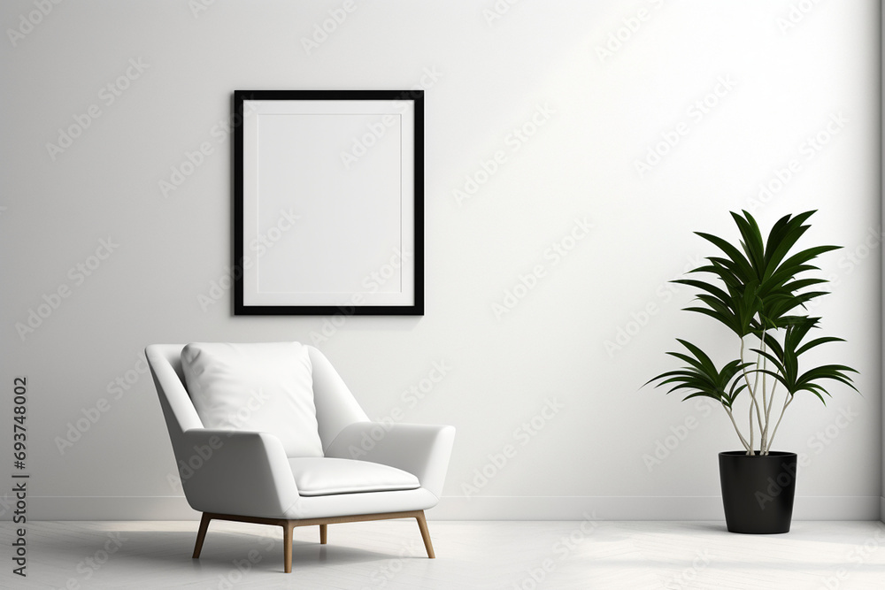 Minimalist Poster Frame Mockup Indoor created with Generative AI Minimalist Poster Frame Mockup Indoor created with Generative AI