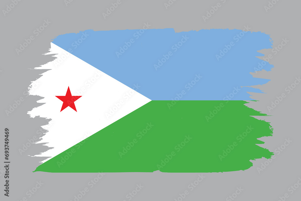 Fototapeta premium The flag of the Republic of Djibouti as a vector illustration