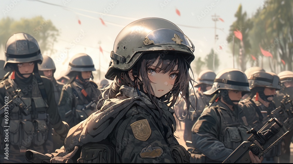 Obraz premium ［AI生成画像］女性隊員1