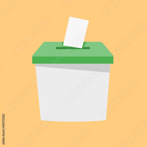 Election Box with Vote Paper and Pakistan Flag for Pakistani General Election