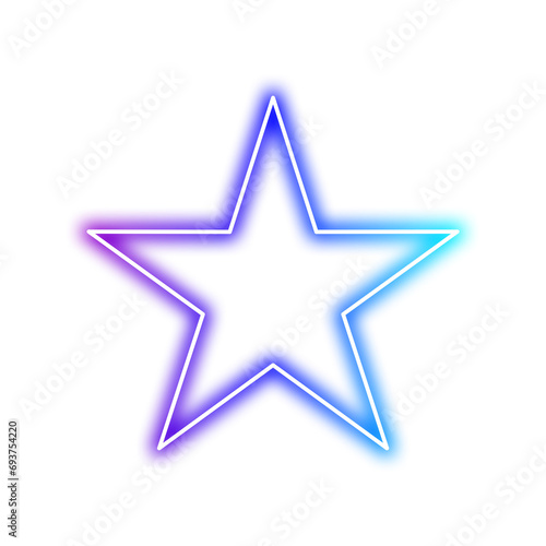 stars glowing in the dark, purple blue neon lights. Flaming star frame design. Neon lights shine. Neon frame