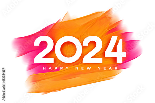 2024 new year eve greeting background with brush stroke effect photo