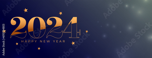 line style 2024 new year wishes banner design