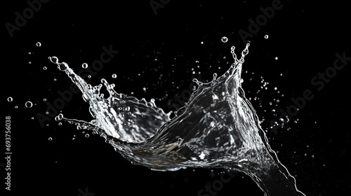 splashes of water on a black background. close-up.