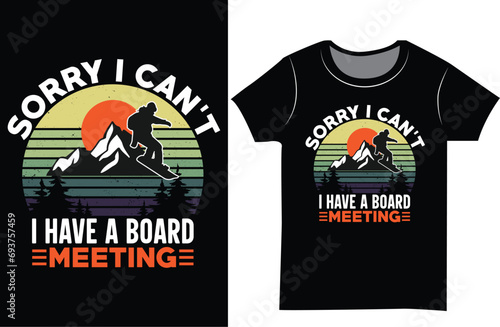 Snowboarding Retro vintage color graphics T-shirt