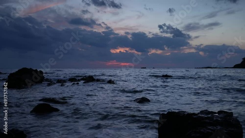 足摺岬で見た太平洋に沈む夕日の情景
