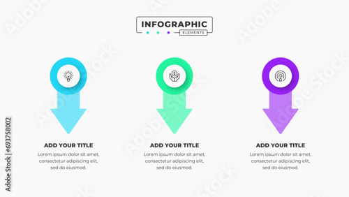 Vector arrow infographic design template with 3 steps or options