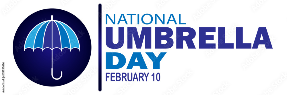 National Umbrella Day Vector illustration. February 10. Suitable for greeting card, poster and banner. National Umbrella Day Vector illustration. February 10. Suitable for greeting card, poster and banner.