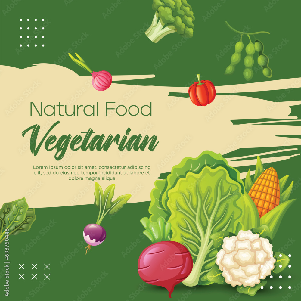 Template vegetarian social media post Template vegetarian social media post