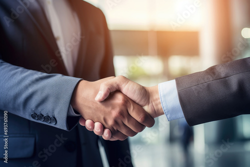 close up of business handshake
