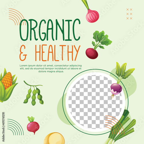 Template design for flyer healthy vegetarian 