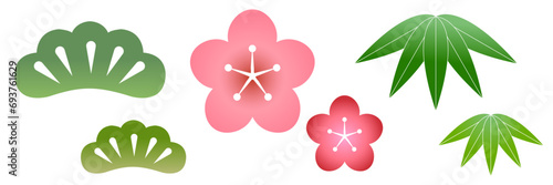 松竹梅　和柄　年賀状　アイコン