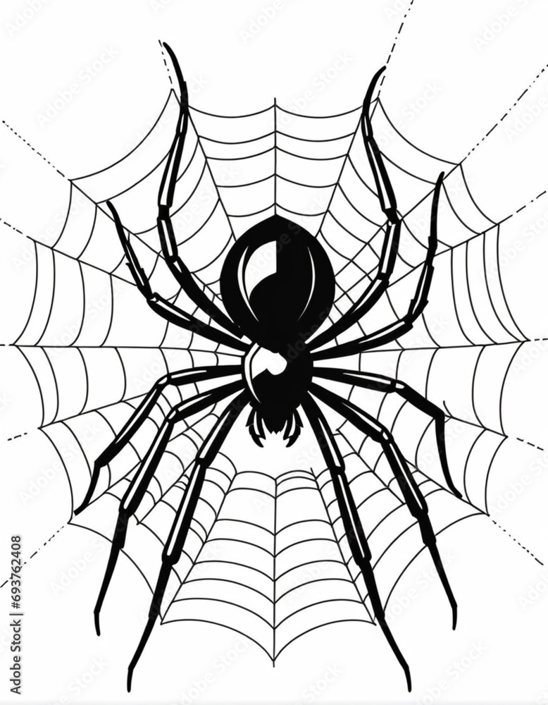 Obraz premium spider drawn with line