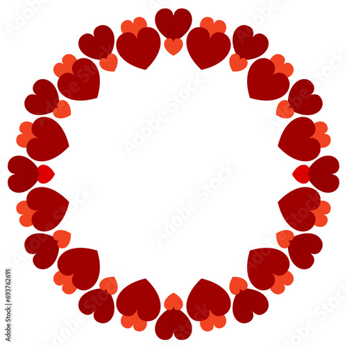 Fototapeta Naklejka Na Ścianę i Meble -  Heart circle frames , Valentine frame, Romantic frames in circle , Round frame with heart pattern design, Valentine's Day decorative frame element , vector illustration