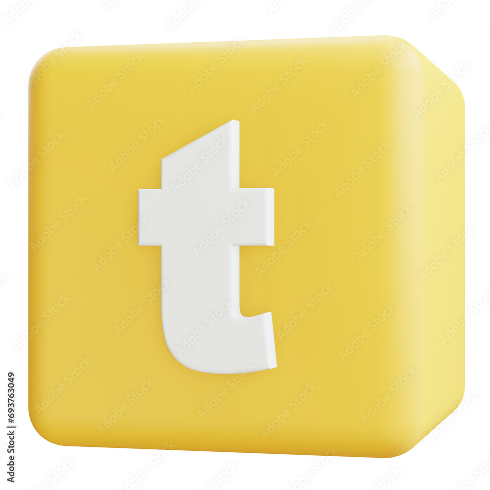Obraz premium Small letter t 3d Icon