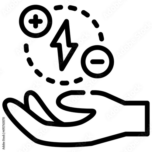 energy power saving support charge simple line