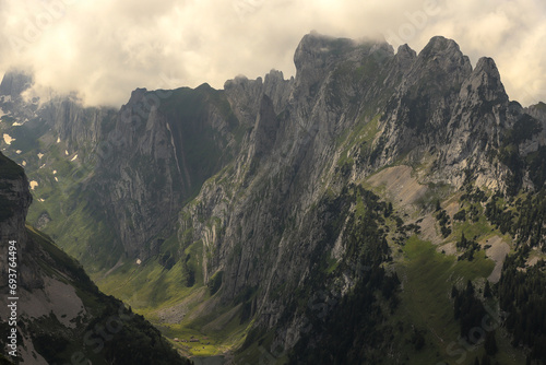 valley in the Alpstein mountains, Switzerland