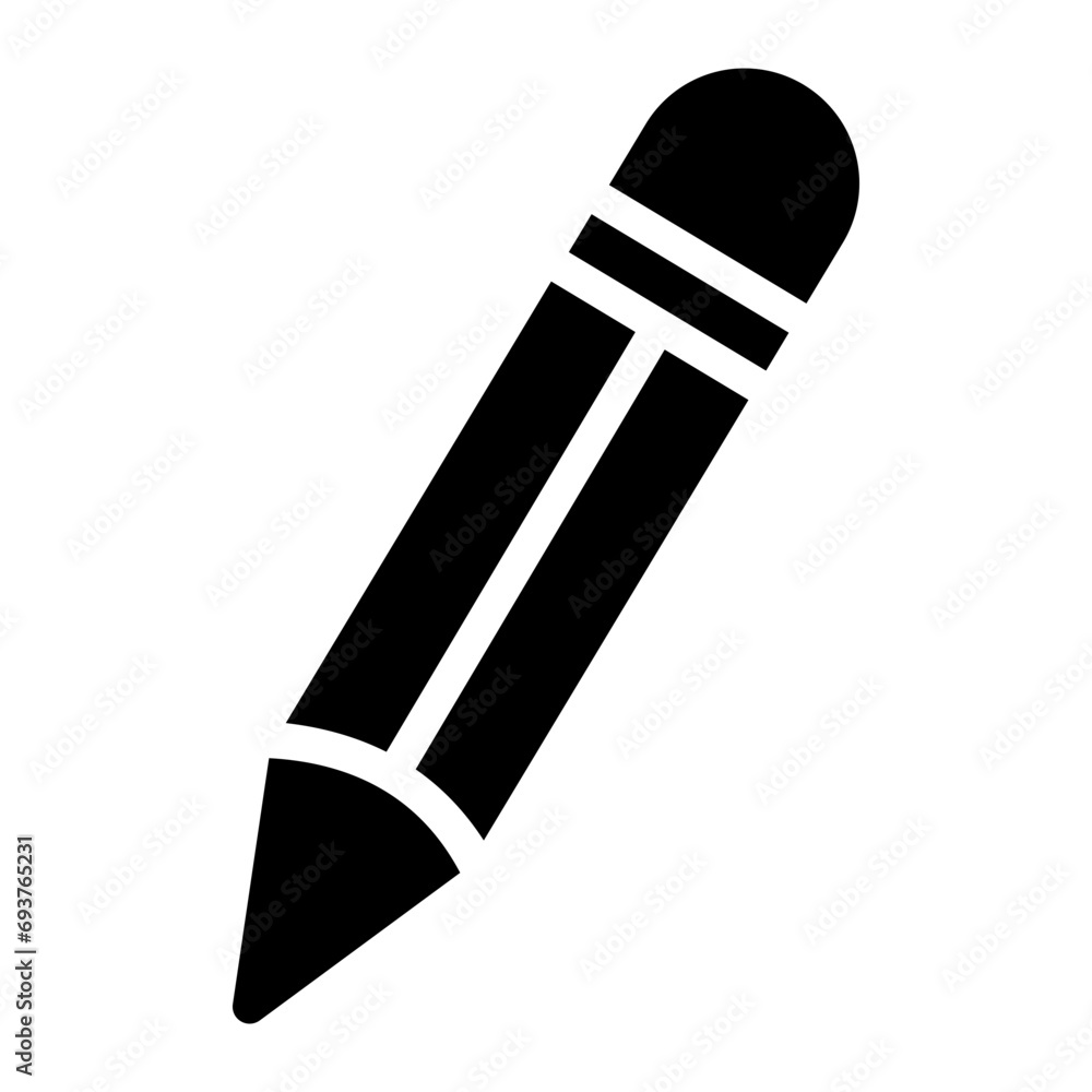 This is the Pencil icon from the Education icon collection with an Glyph style