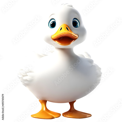 3D white duck