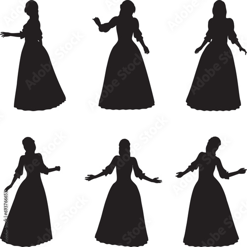 Woman in ball gown silhouette