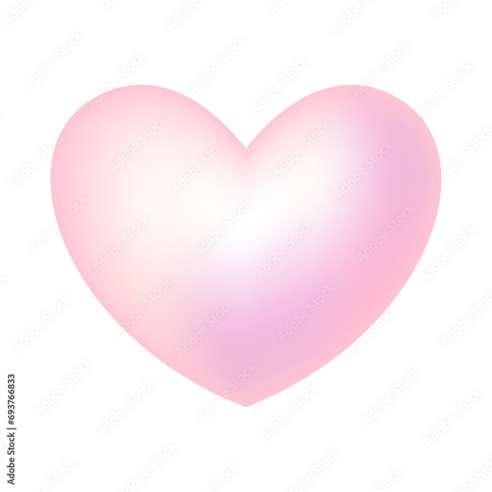 Vector cute pink isolated heart on white background