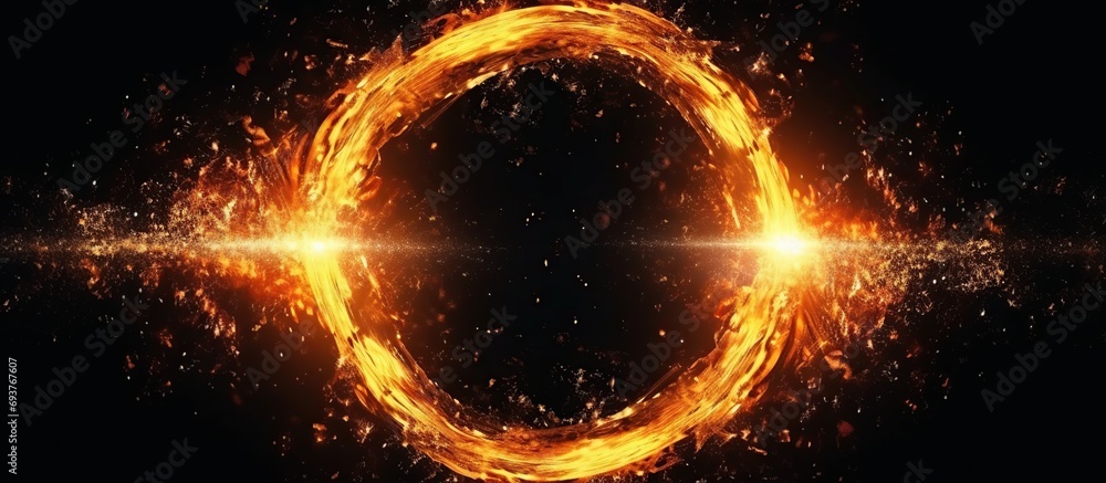 Fototapeta premium Circle of fire for staging a movie stunt generate AI