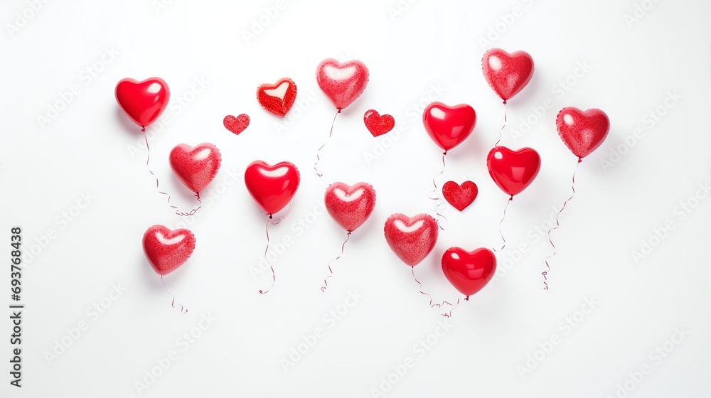 A mesmerizing vision of heart-shaped balloons