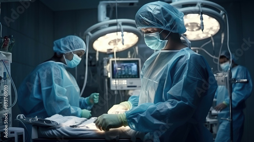 Doctor in the operating room performing an operation