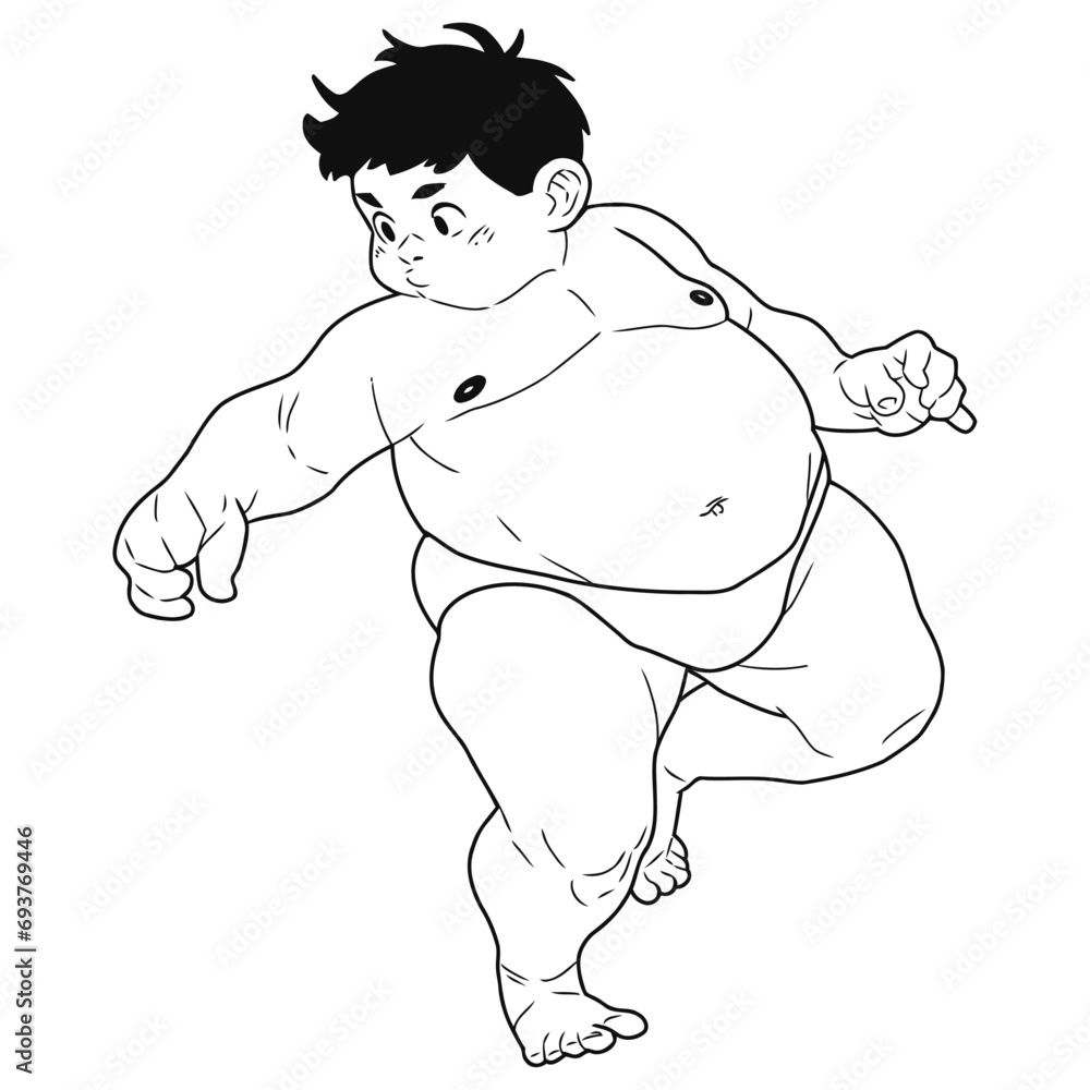 Fototapeta premium Manga Boy Full Body Pose 23