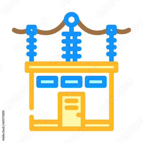 substation electric color icon vector. substation electric sign. isolated symbol illustration