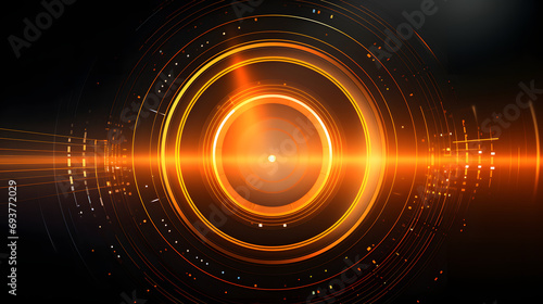 orange Abstract technology background circles digital hi-tech technology design background. concept innovation. vector illustration