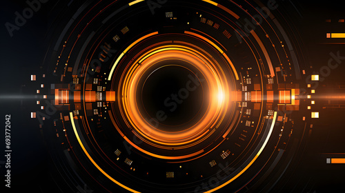 orange Abstract technology background circles digital hi-tech technology design background. concept innovation. vector illustration