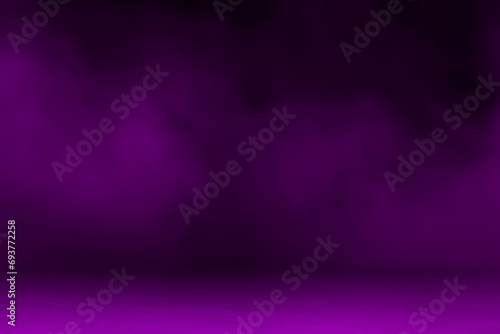 purple concrete marble stone floor with smoke float use as background for advertising. abstract neon violet background, smoke, smog. empty dark scene, neon light, spotlights. concrete floor. photo