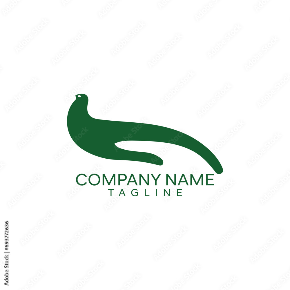 Fototapeta premium Illustration logo white dove bird hand