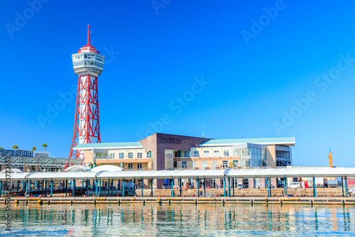 冬の博多ポートタワー　福岡県博多区　Hakata Port Tower in winter. Fukuoka Pref, Hakata Ward.
