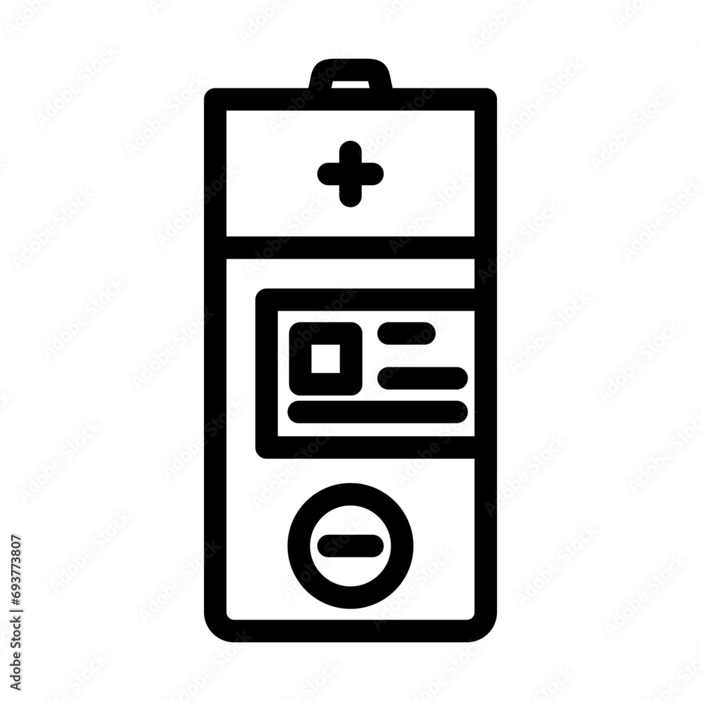 alkaline battery line icon vector. alkaline battery sign. isolated contour symbol black illustration alkaline battery line icon vector. alkaline battery sign. isolated contour symbol black illustration