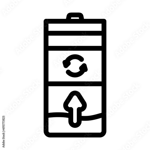 rechargeable battery line icon vector. rechargeable battery sign. isolated contour symbol black illustration